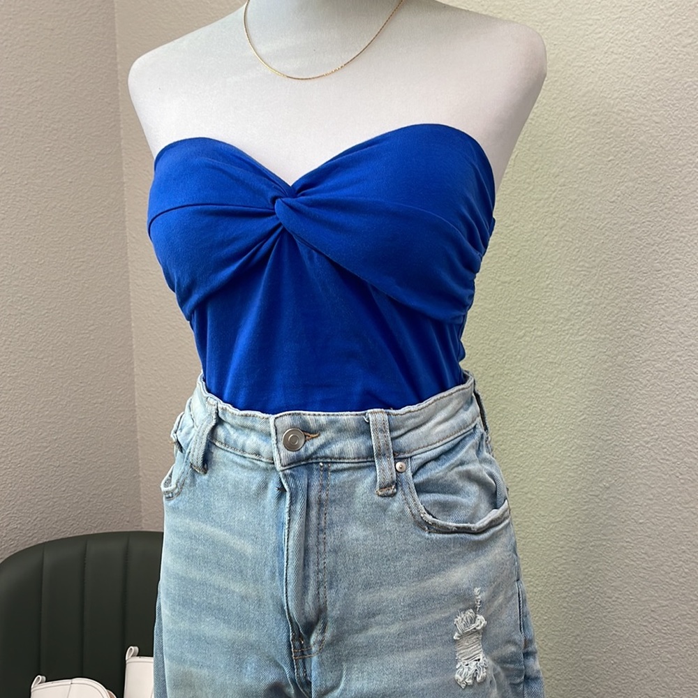 Essential Cobalt Blue Basic Summer Tube Top - Picture 7 of 11